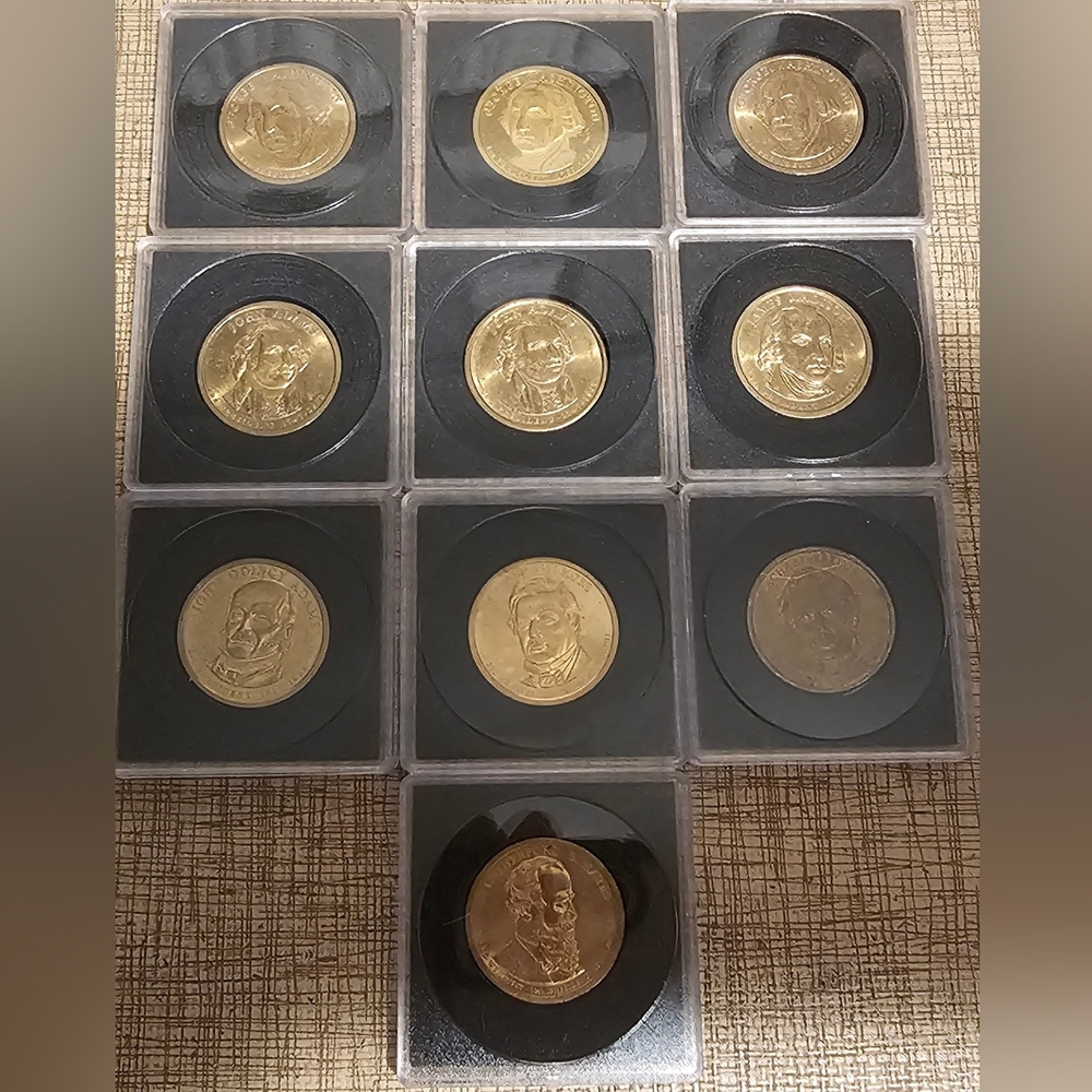 10- $1 Presidential coins. From 2007 To 2011